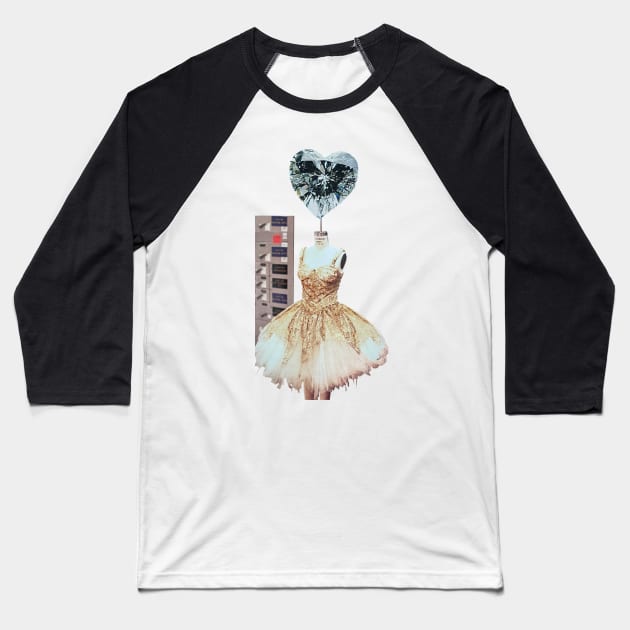 Crystal Heart Baseball T-Shirt by MarisePix